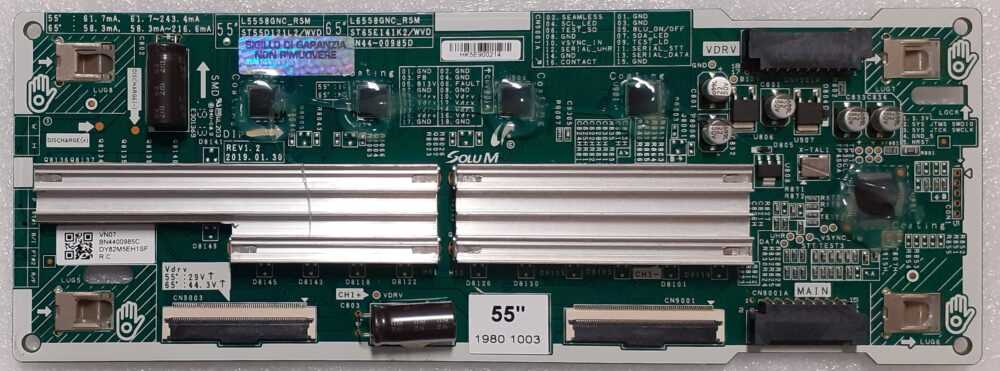 BN44-00985C - Modulo inverter TV Samsung QE55Q82TATXZT - Pannello CY-TR055FLLV4H ( Vers 01 ) TV Modules