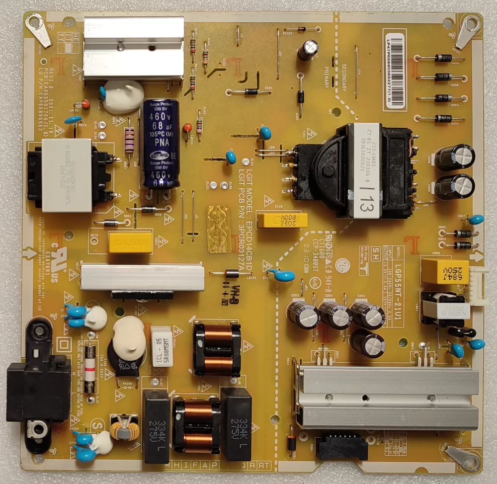 EAX69501704 (1.0 ) - Power LG 55NANO766QA.BPICLJP - Panel HC558DQG-VSDAA-A121 TV Modules
